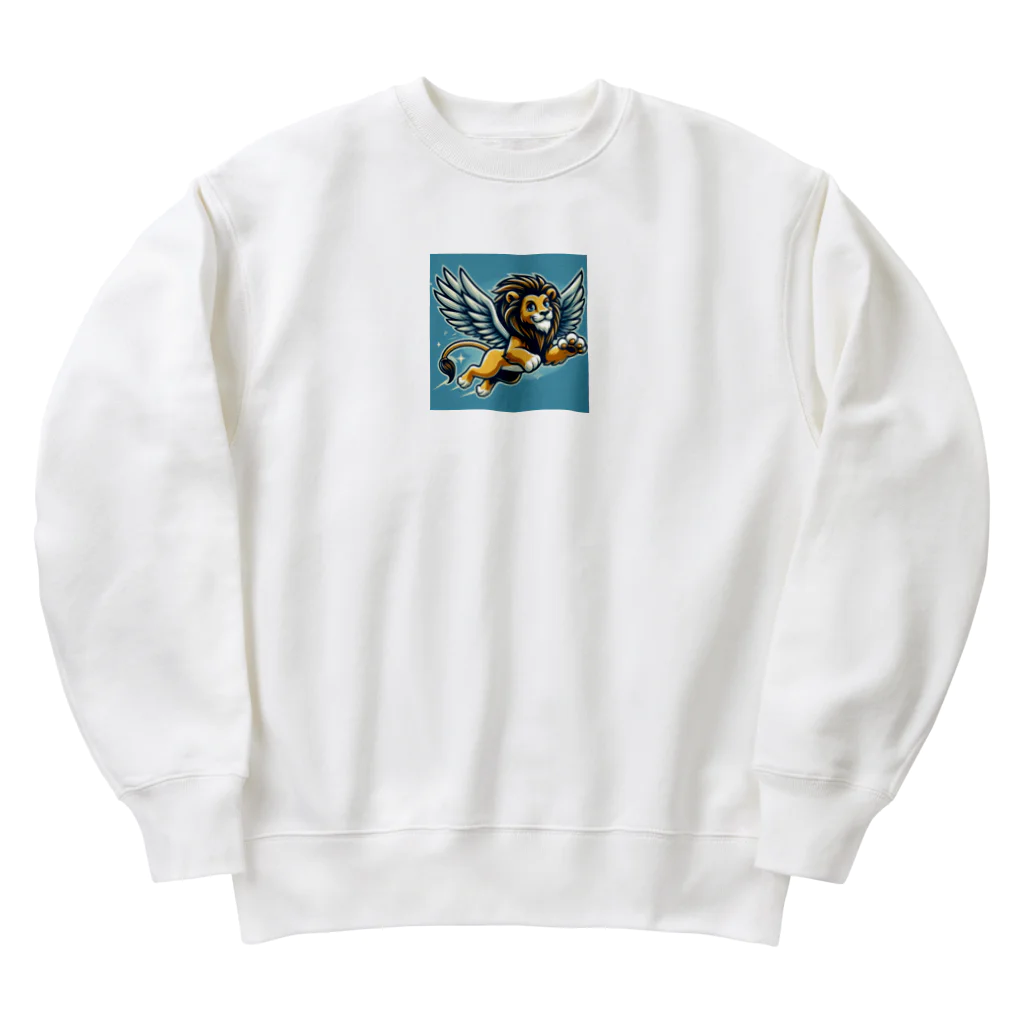 ゆゆゆの翼の生えたライオン Heavyweight Crew Neck Sweatshirt