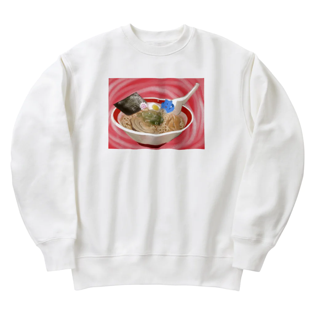 sayayanのラーメンどっぷりくん Heavyweight Crew Neck Sweatshirt