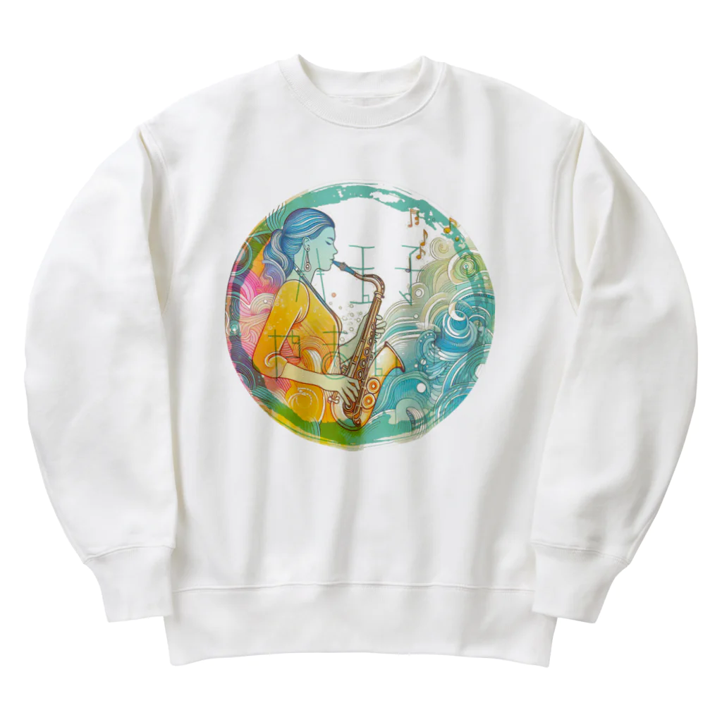 八王子やましぎのテナーサックス ４ Heavyweight Crew Neck Sweatshirt