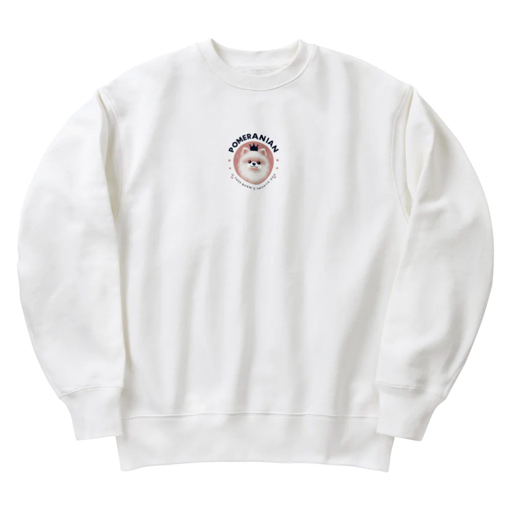 dorakodorakoのかわいいポメラニアン3 Heavyweight Crew Neck Sweatshirt