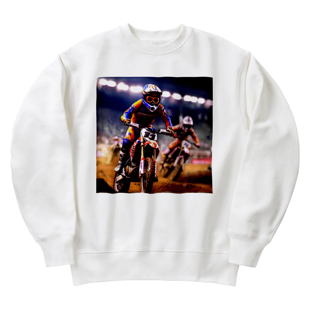 Bikers' Galleryのチャンピオンライド：モトクロスアクション Heavyweight Crew Neck Sweatshirt