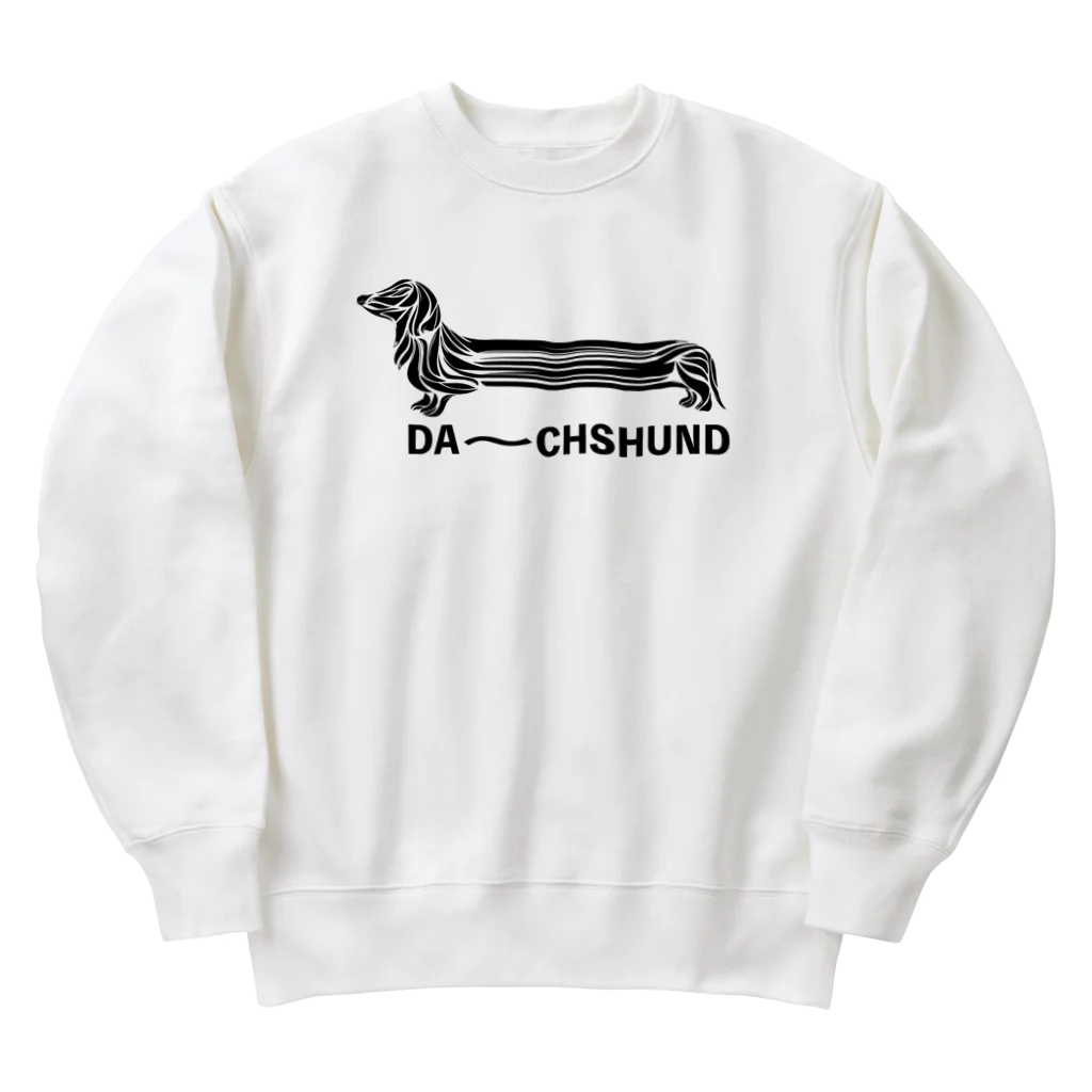 chicodeza by suzuriのダーーーークスフンド Heavyweight Crew Neck Sweatshirt