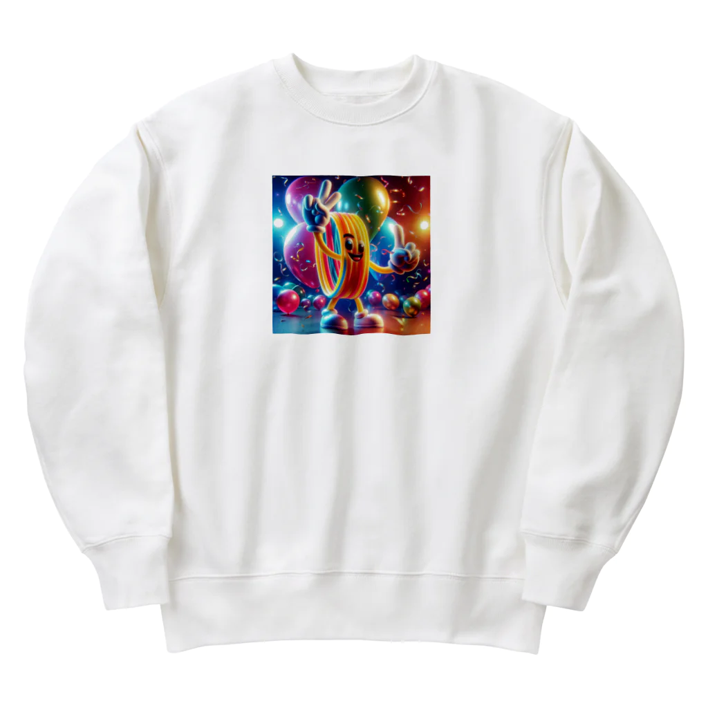 らばーばんどすとあの人型輪ゴム【イラスト風】 Heavyweight Crew Neck Sweatshirt