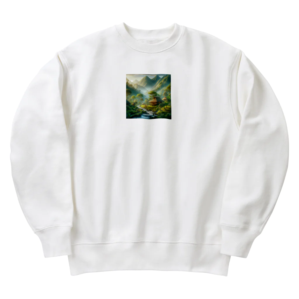 丸山晩霞オリジナルグッツの水彩画家丸山晩霞の近代画像グッズ2 Heavyweight Crew Neck Sweatshirt