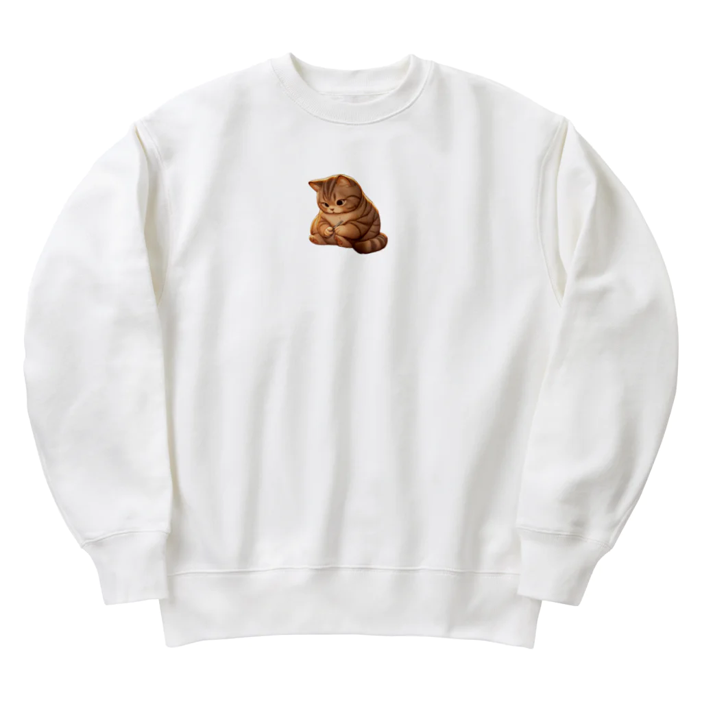 statham2865の爪を研ぐ猫 Heavyweight Crew Neck Sweatshirt