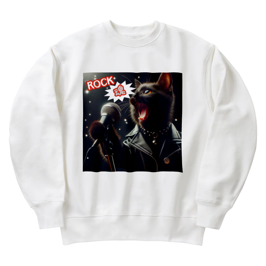 moriyama1981の歌を歌う黒猫 Heavyweight Crew Neck Sweatshirt