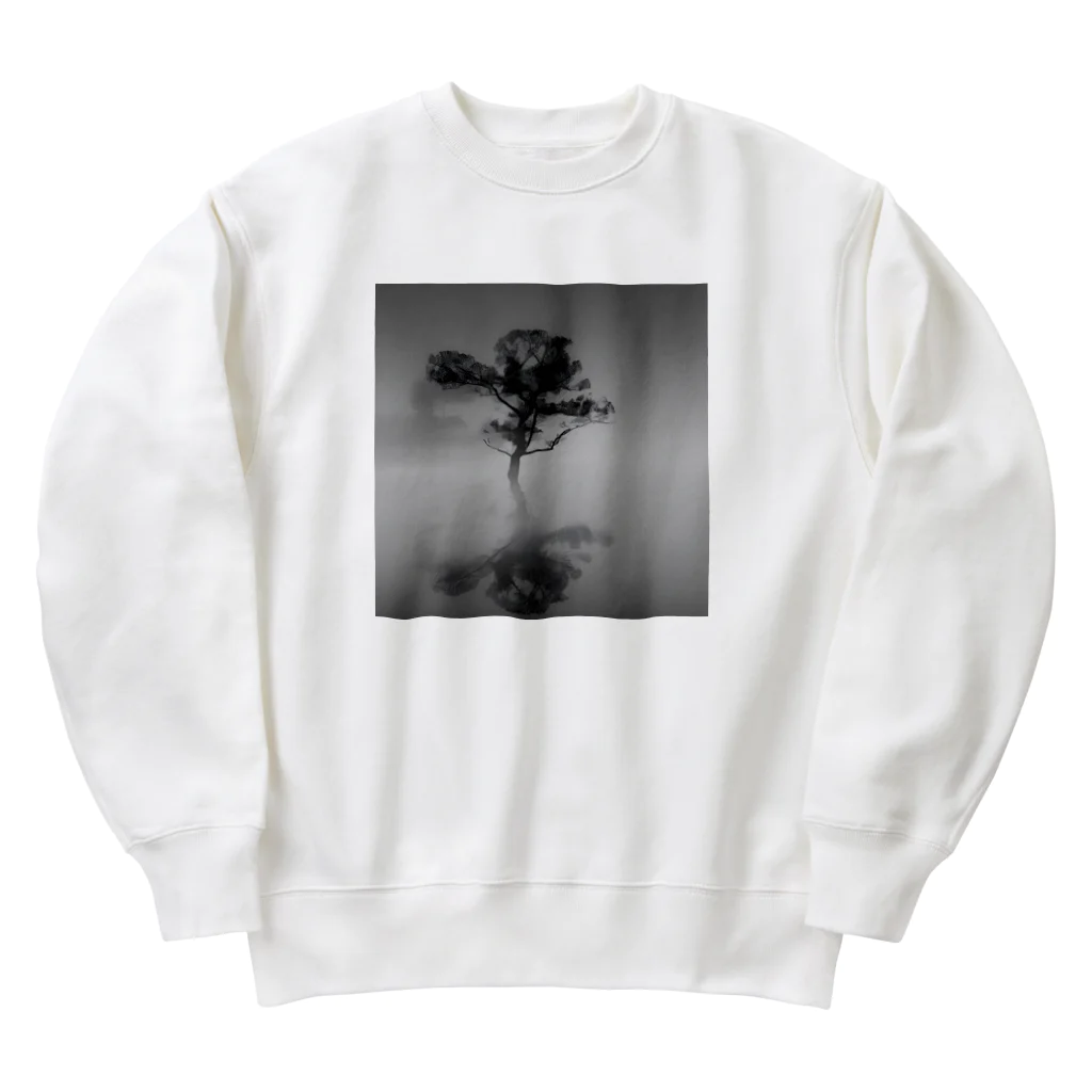 million-mindの朝靄の湖畔に浮かぶ木 Heavyweight Crew Neck Sweatshirt