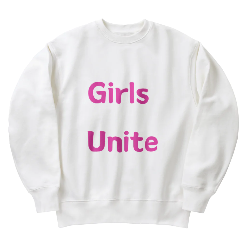 あい・まい・みぃのGirls Unite-女性たちが団結して力を合わせる言葉 Heavyweight Crew Neck Sweatshirt