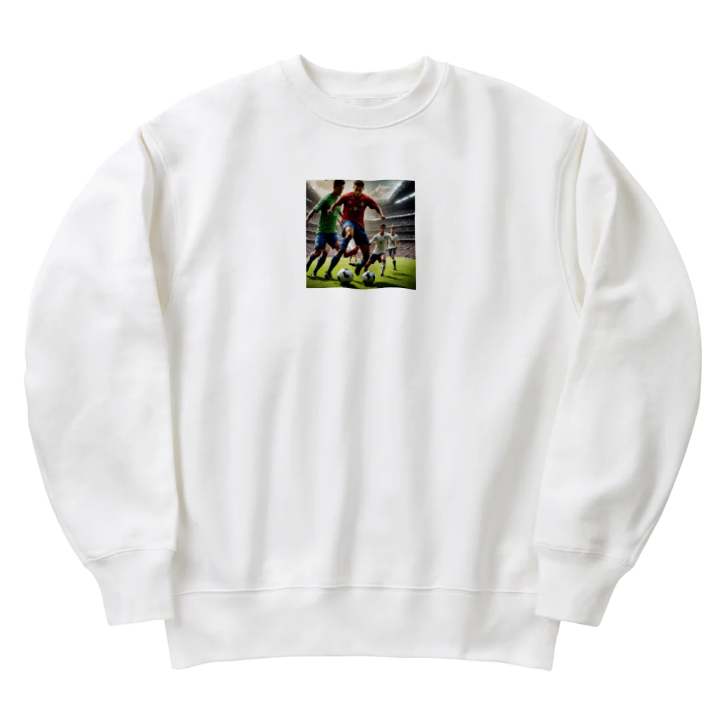 ツッキー★のカッコいいサッカー画像グッズです Heavyweight Crew Neck Sweatshirt