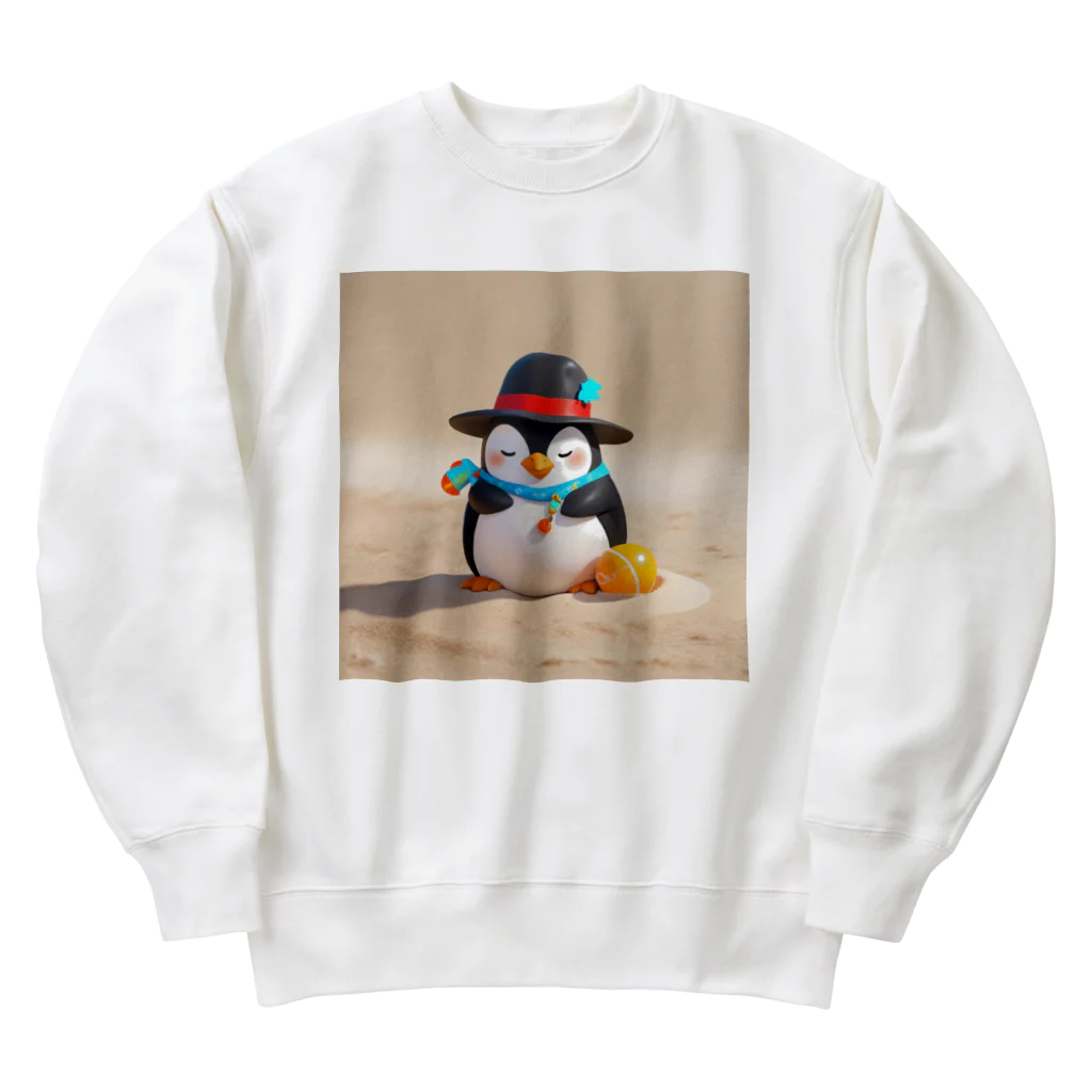 ganeshaのおもちゃの砂を使ったかわいいペンギン Heavyweight Crew Neck Sweatshirt