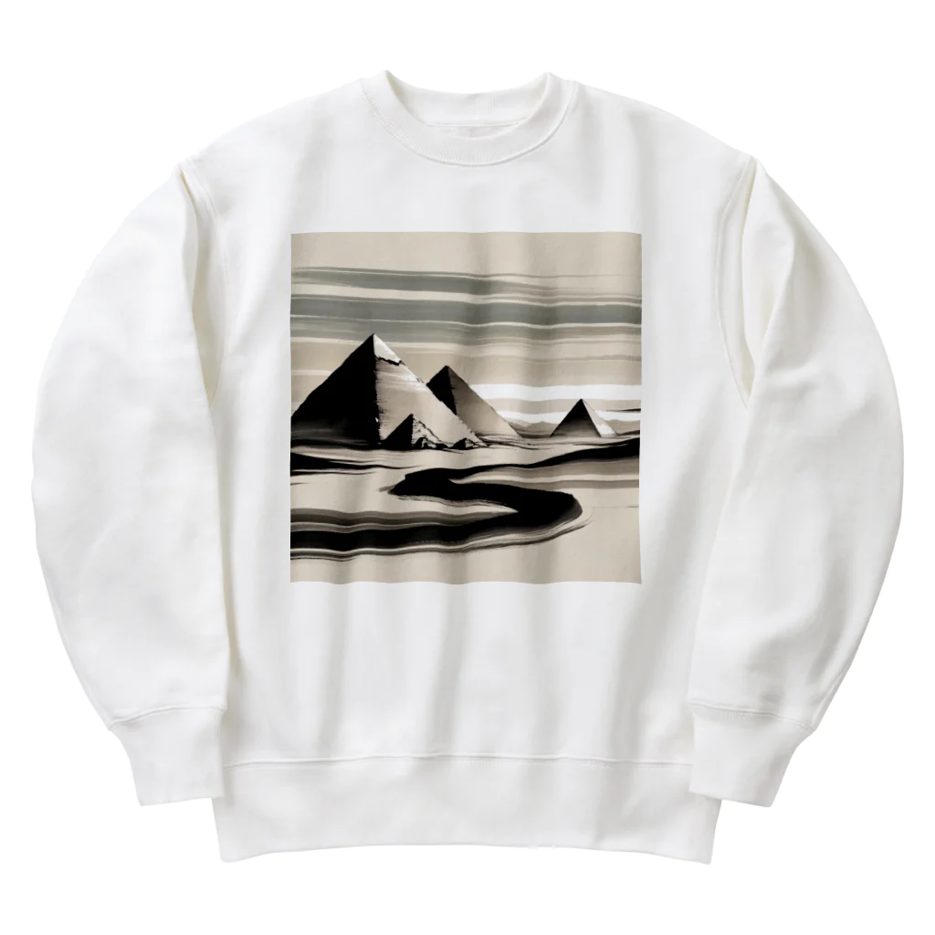 Hey和のピラミッド　世界遺産　日本風 Heavyweight Crew Neck Sweatshirt