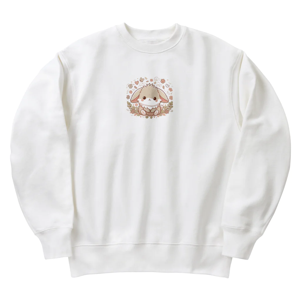 narunaru06のかわいいうさぎのキャラクターグッズです Heavyweight Crew Neck Sweatshirt