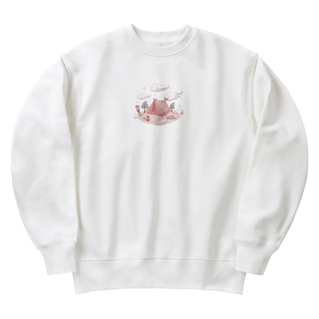 さちキャン(p)@さちcam(p)の山頂でキャンプ　テント　ふわふわピンク Heavyweight Crew Neck Sweatshirt