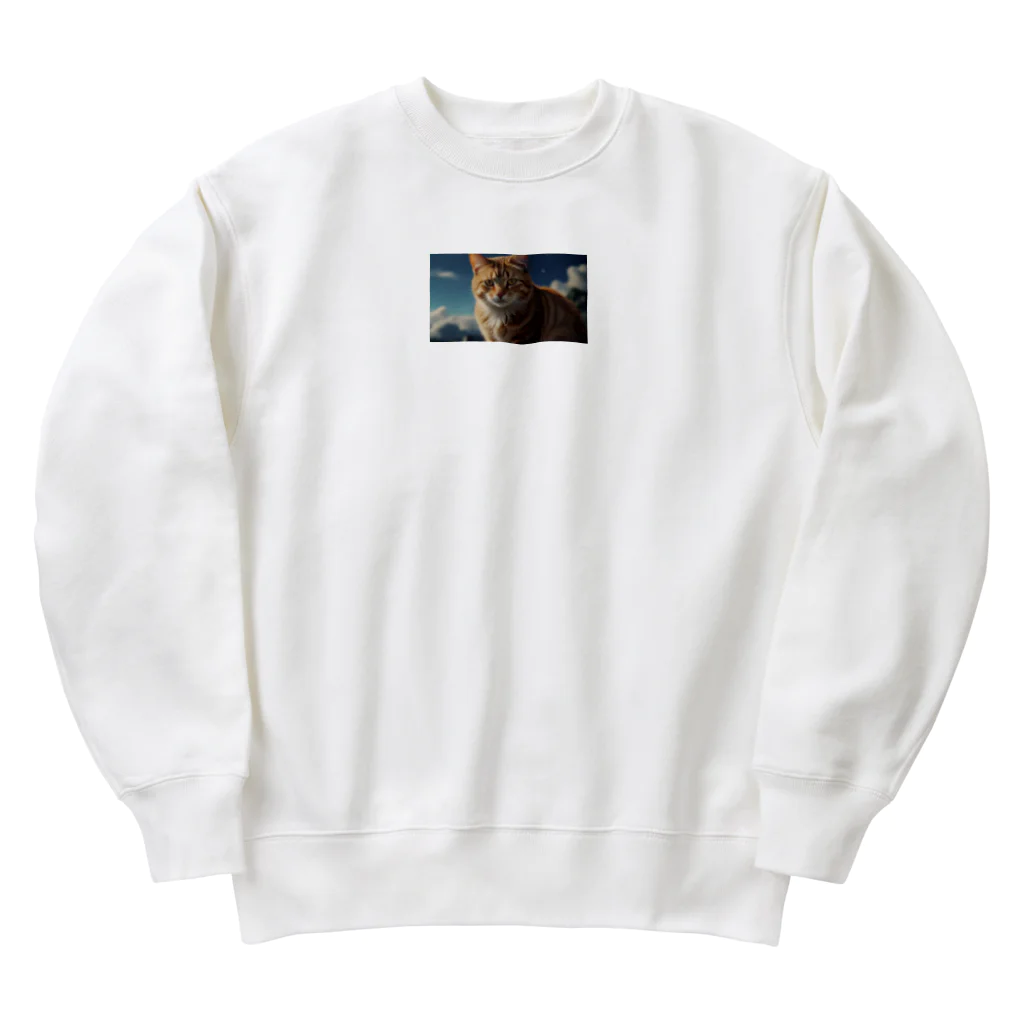 ADOのこちらを見つめる猫 Heavyweight Crew Neck Sweatshirt