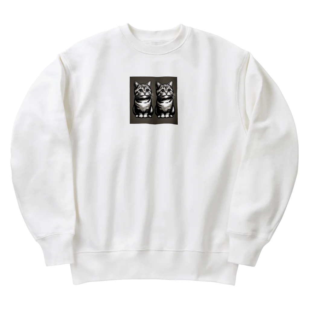 Putting love into animals.shopの双子座の猫 Heavyweight Crew Neck Sweatshirt