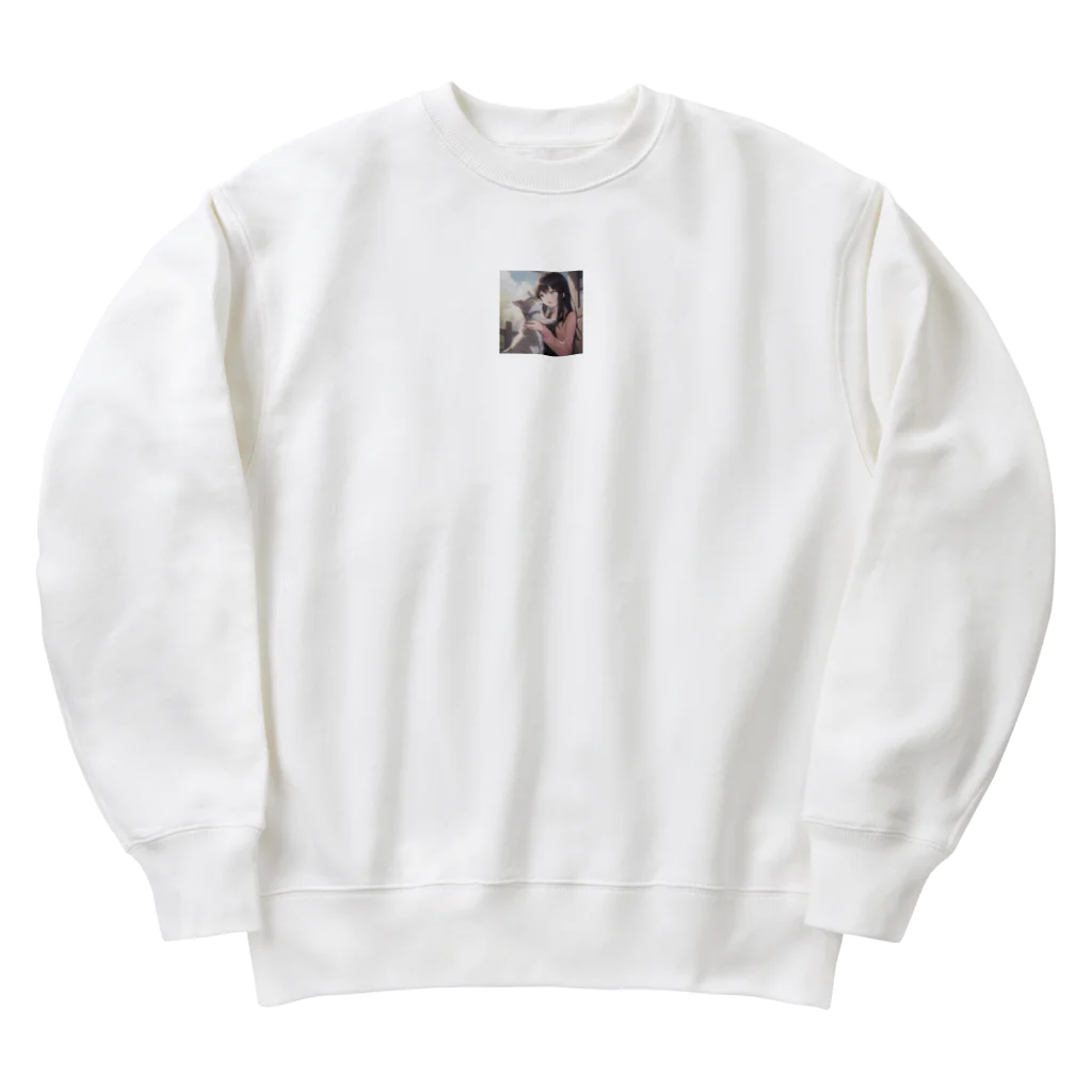 ithukushima09のネコとの出会い Heavyweight Crew Neck Sweatshirt