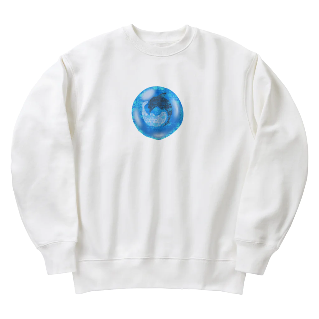 aqua_bioの太陰大極イルカの宝石 Heavyweight Crew Neck Sweatshirt