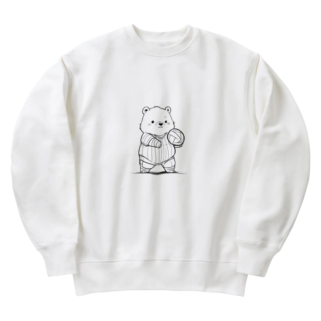 ganeshaのかわいいクマ Heavyweight Crew Neck Sweatshirt