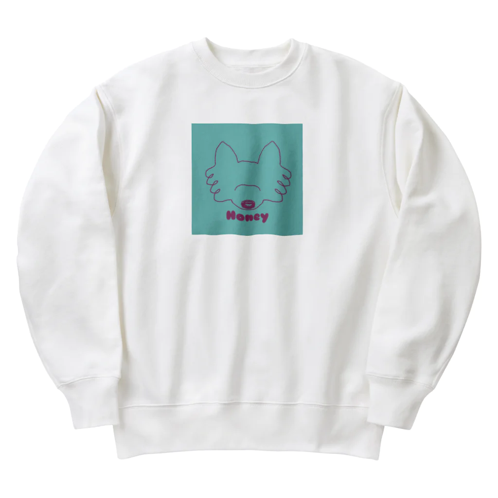 maaya0505のハニー ミントブルー×ピンクライン Heavyweight Crew Neck Sweatshirt