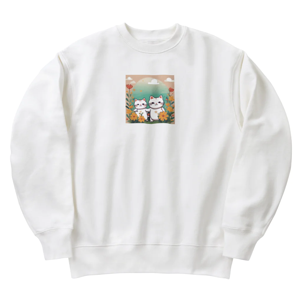 癒しの部屋🐾໒꒱のCutie cat❤︎ Heavyweight Crew Neck Sweatshirt