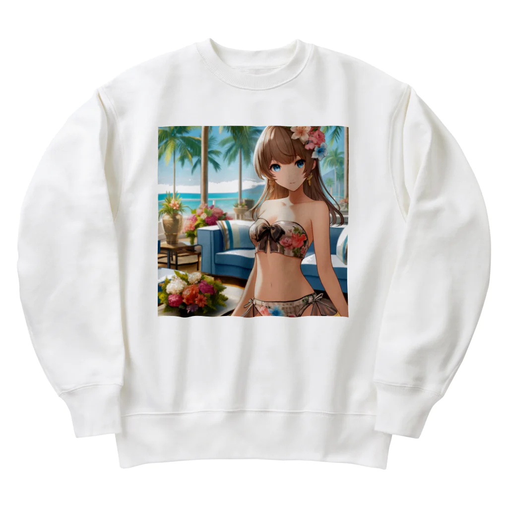 かるるんショップの海と南国と水着と　夏休み Heavyweight Crew Neck Sweatshirt