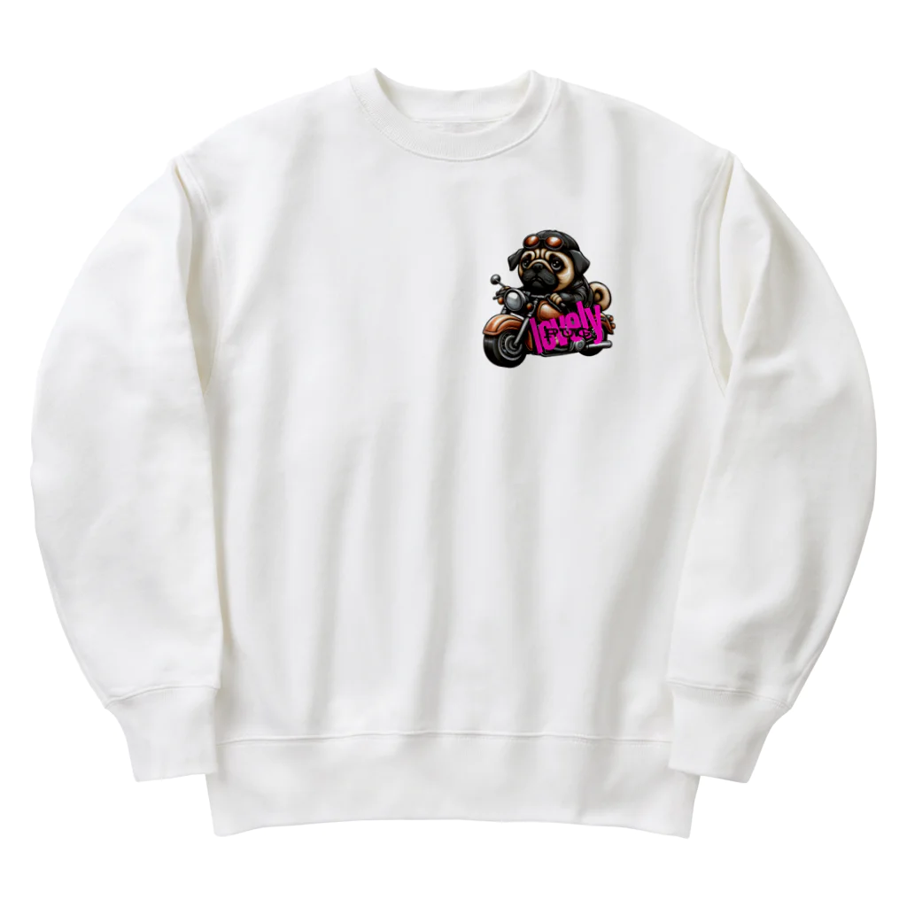 ふんわか ぷにゅのラブリーパグ Heavyweight Crew Neck Sweatshirt