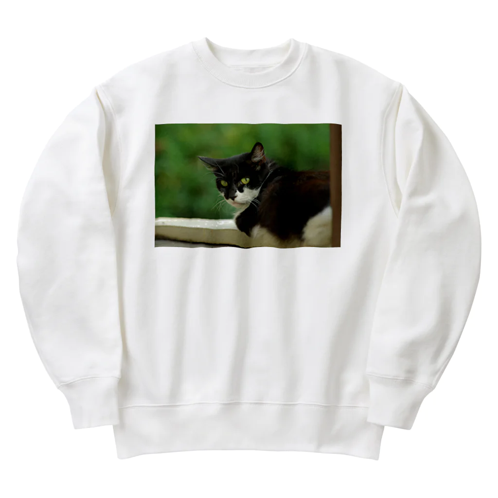 horidesuの振り向くネコ Heavyweight Crew Neck Sweatshirt