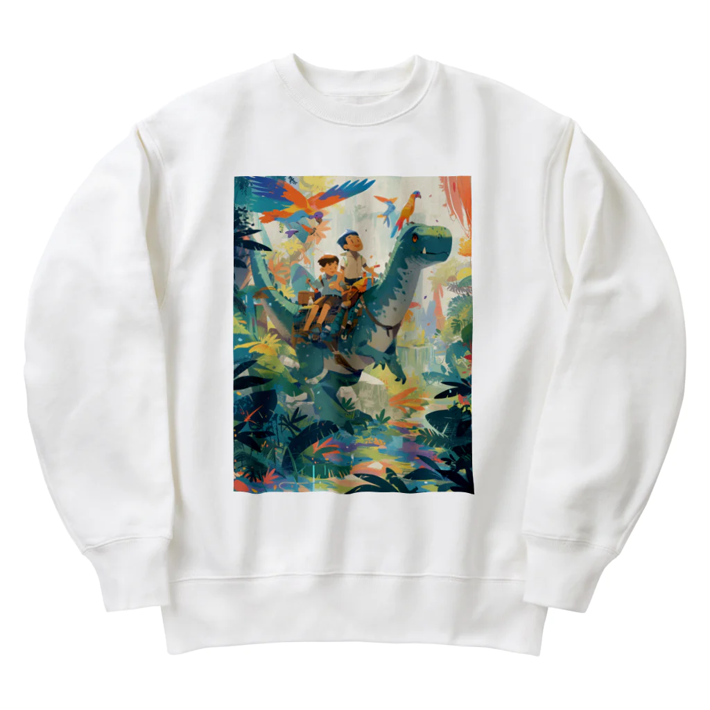 AQUAMETAVERSEの恐竜とジヤングル探検　なでしこ1478 Heavyweight Crew Neck Sweatshirt