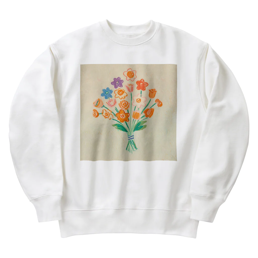 ひちゃんのお絵描きのお絵描き花束 Heavyweight Crew Neck Sweatshirt