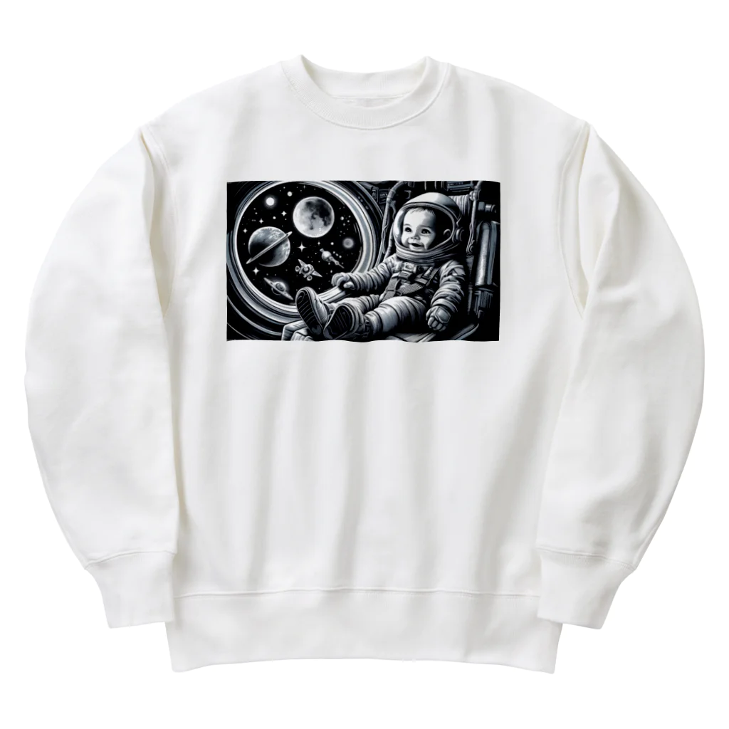 Chika Lewisの宇宙船に乗った赤ちゃん4 Heavyweight Crew Neck Sweatshirt