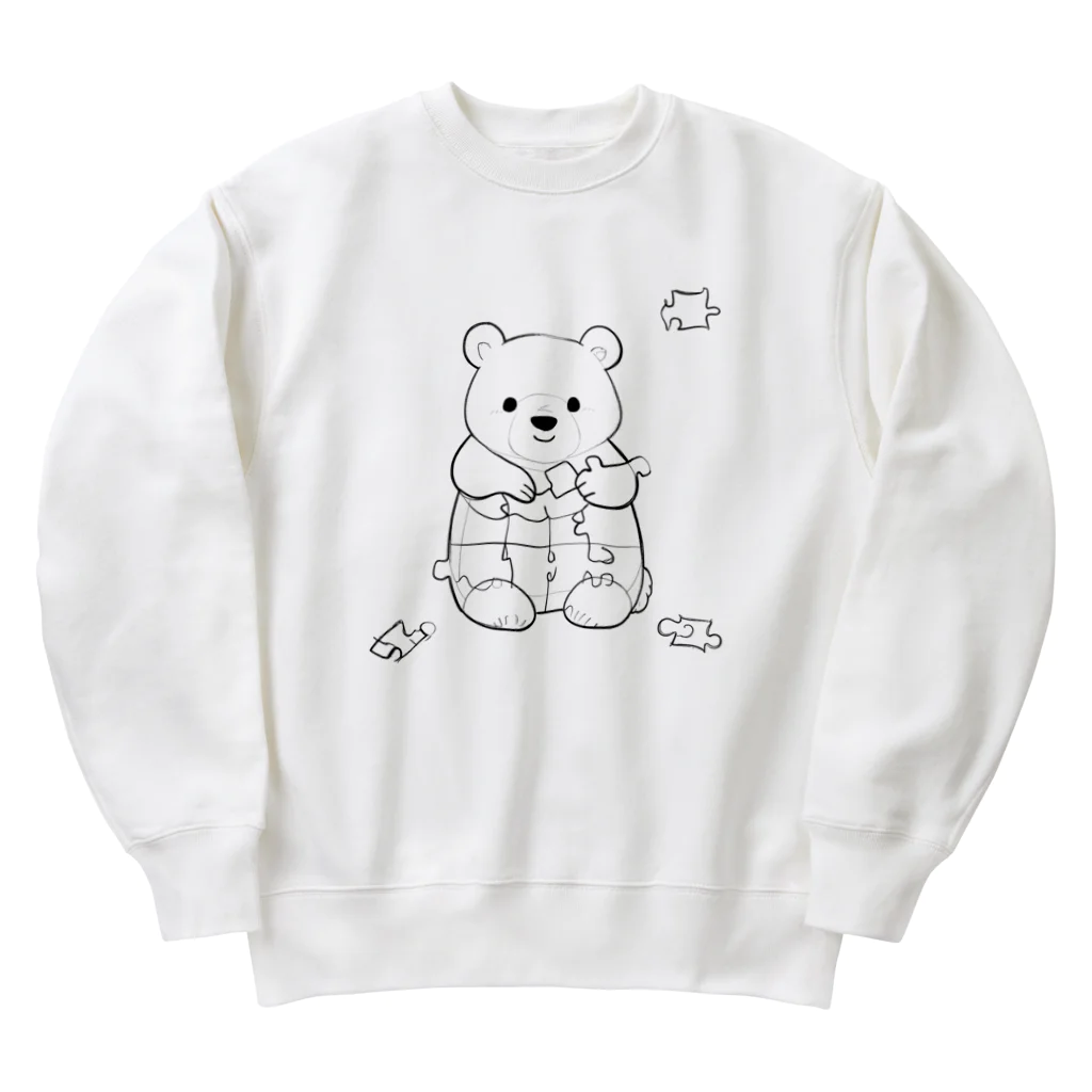 ganeshaのかわいいクマ Heavyweight Crew Neck Sweatshirt