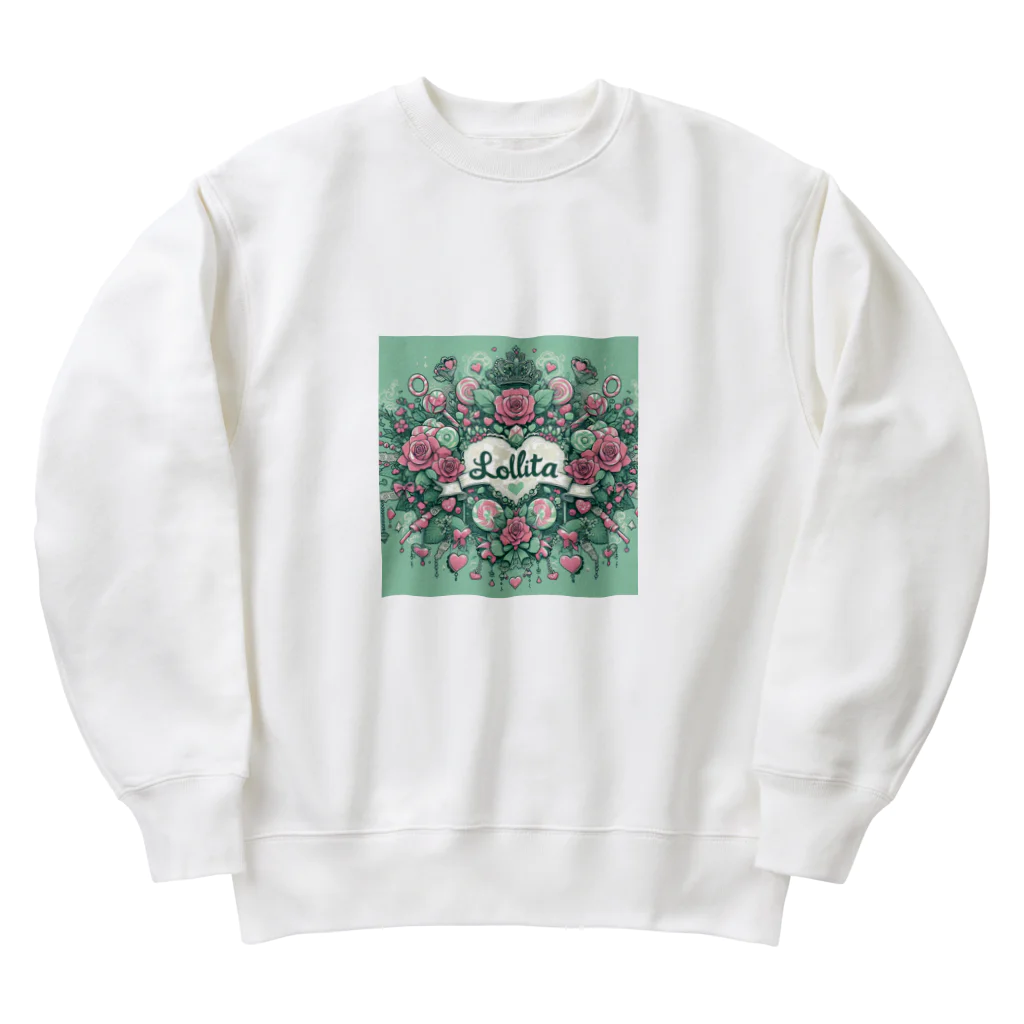 まんまるちゃんのSweet Lolita 🍭 ミントグリーン Heavyweight Crew Neck Sweatshirt