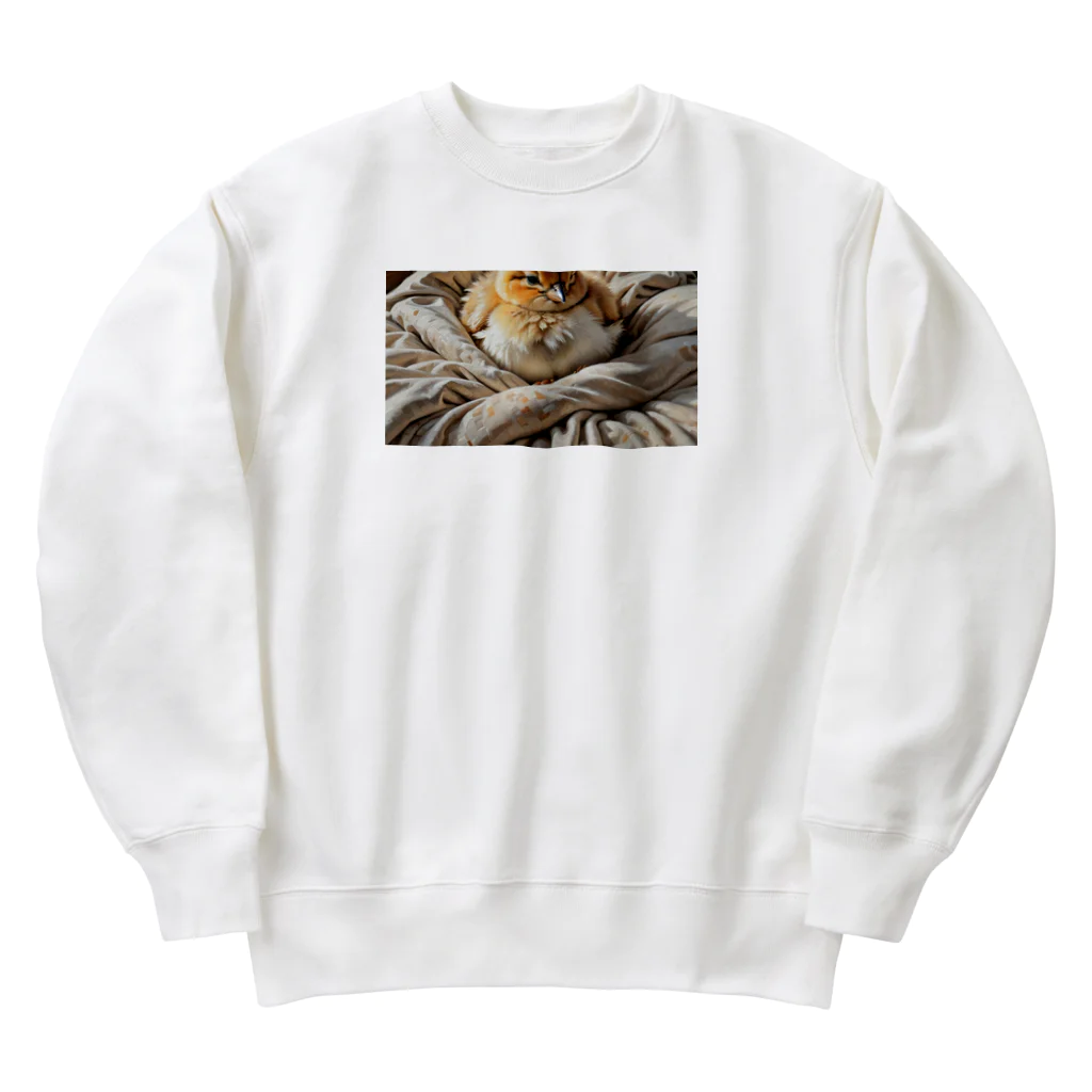 shinjo_irasutoの寝ている可愛いひよこ Heavyweight Crew Neck Sweatshirt