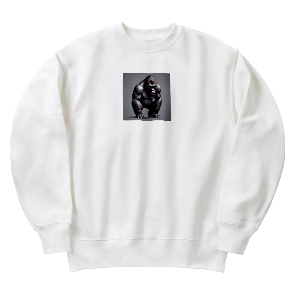 himajinseijin01のピクセルアート THE・ゴリラ Heavyweight Crew Neck Sweatshirt