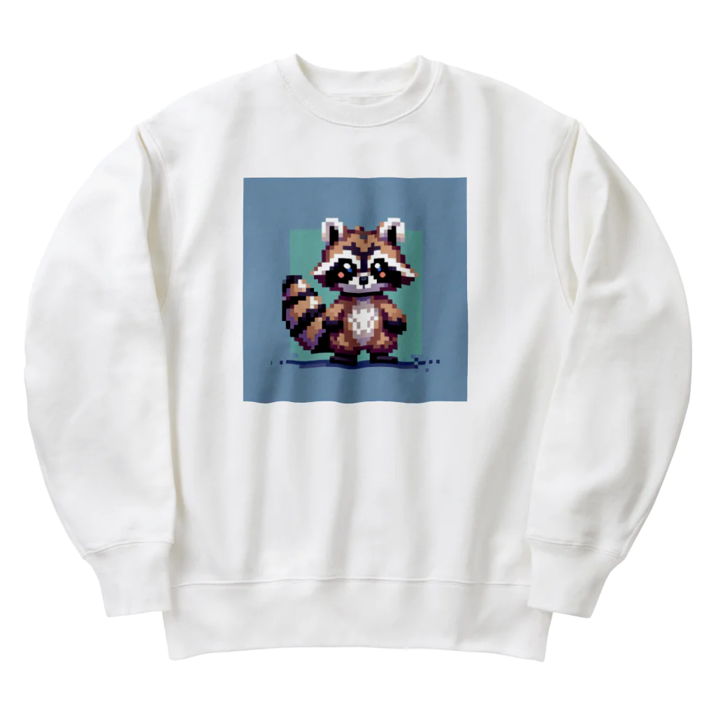 himajinseijin01のドット絵アライグマちゃんTシャツサイズ Heavyweight Crew Neck Sweatshirt