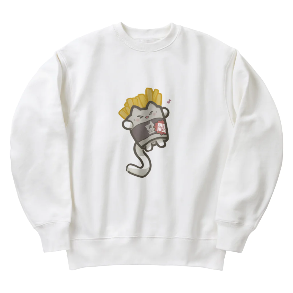 つぎはぎ屋のねこぽてと (ごきげん) Heavyweight Crew Neck Sweatshirt