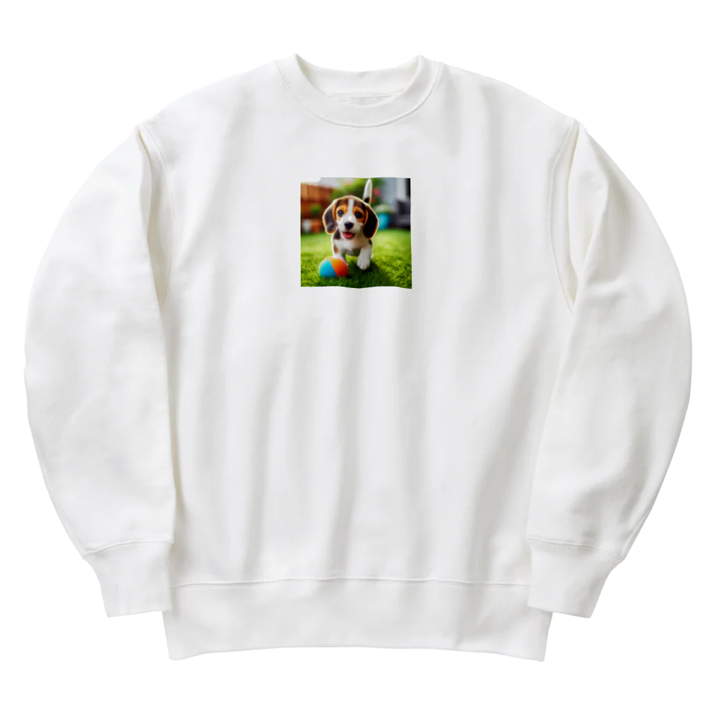 カジノ屋のビーグル犬キキちゃん Heavyweight Crew Neck Sweatshirt