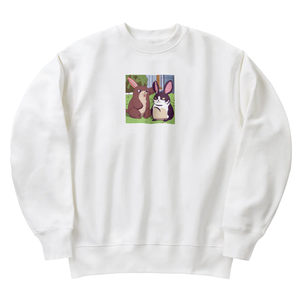 WhimsyWaresのうさぎ Heavyweight Crew Neck Sweatshirt