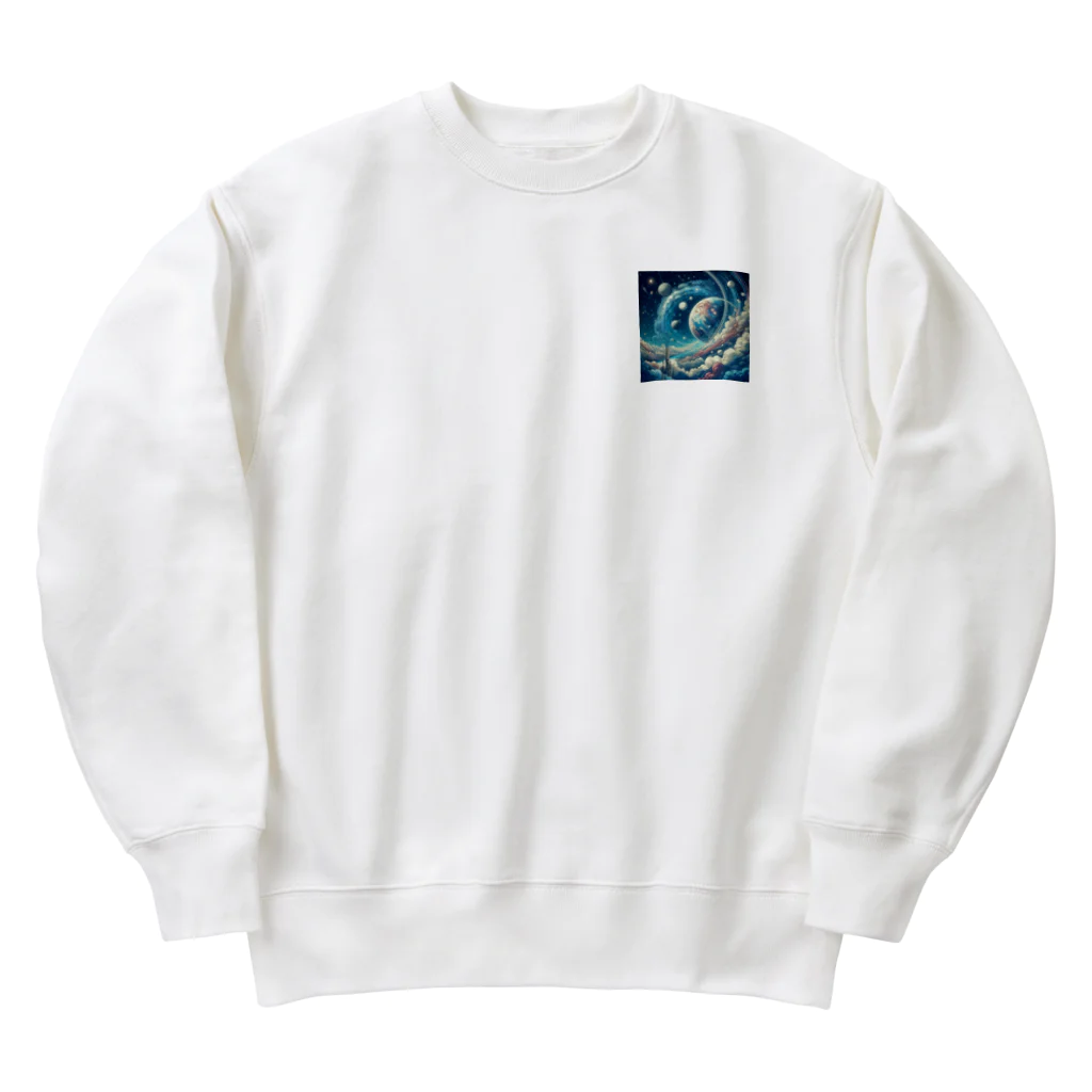 kinakomorinagaの壮大な宇宙空間 Heavyweight Crew Neck Sweatshirt