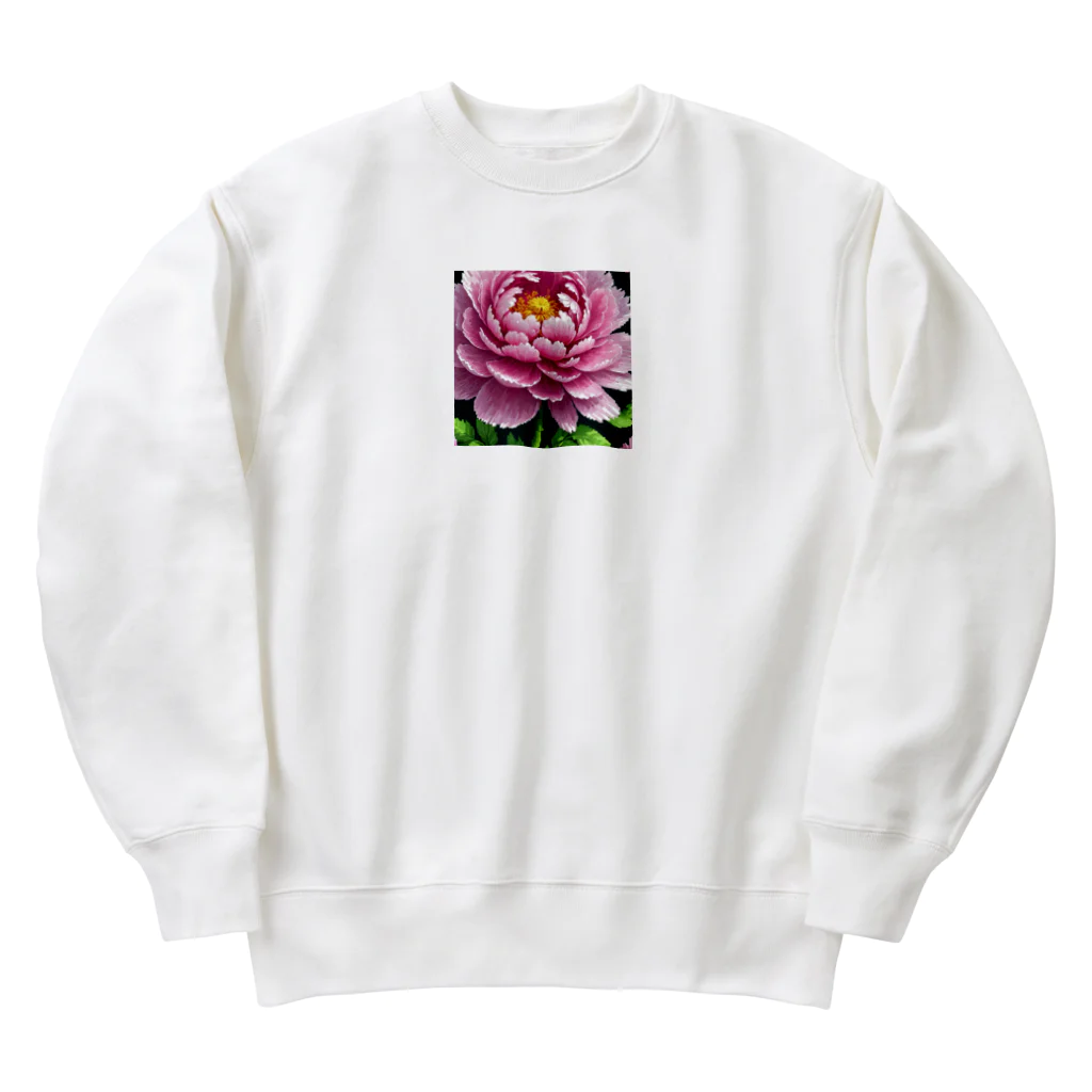 yukki1975のピクセルアートの5月_芍薬 Heavyweight Crew Neck Sweatshirt