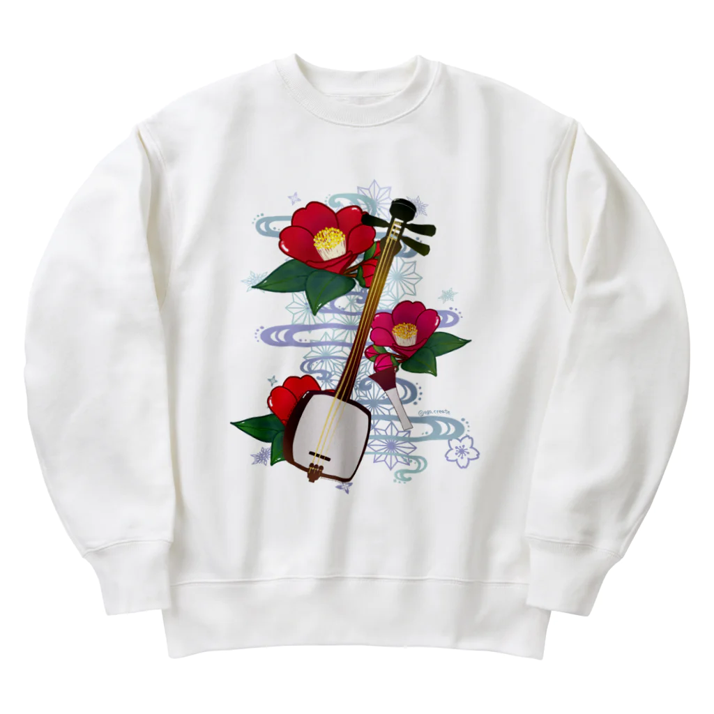 綾錦工房 りこりすの三味線 -雪月花- 【椿】 Heavyweight Crew Neck Sweatshirt