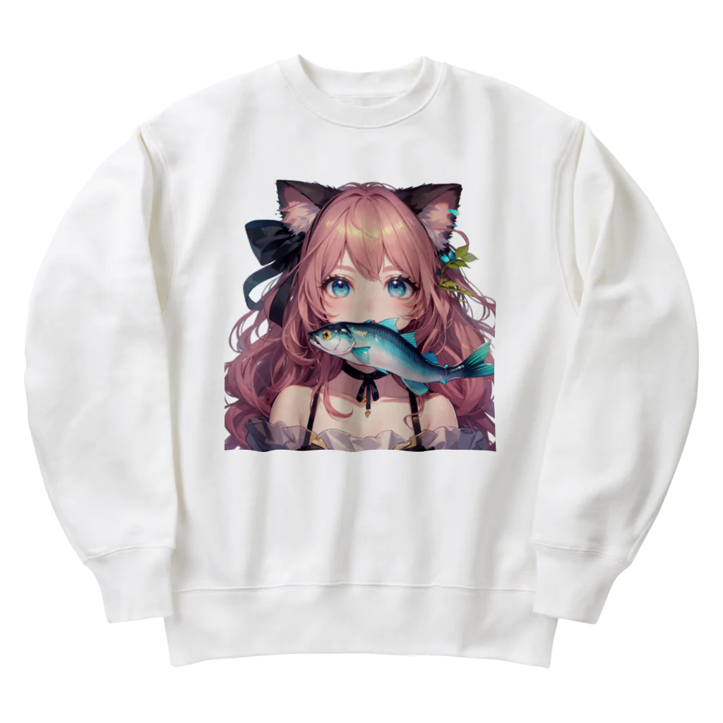 yos-1292583のねこニコばん Heavyweight Crew Neck Sweatshirt