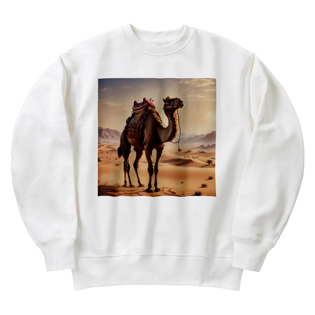 Afiricoのラクダに乗れば楽だなぁ Heavyweight Crew Neck Sweatshirt