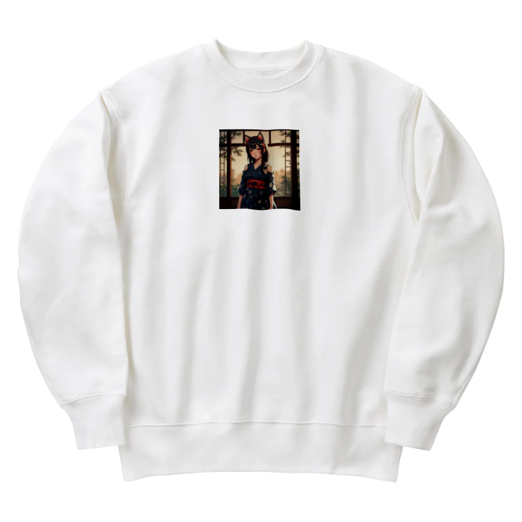 uhihi1126の猫耳可憐ちゃん Heavyweight Crew Neck Sweatshirt