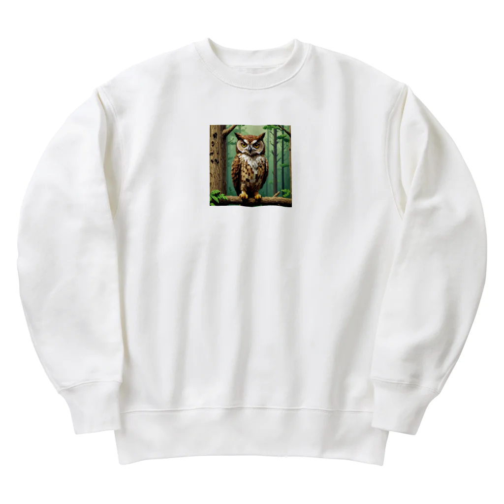 パグハグの魅力溢れる幸福のフクロウ Heavyweight Crew Neck Sweatshirt