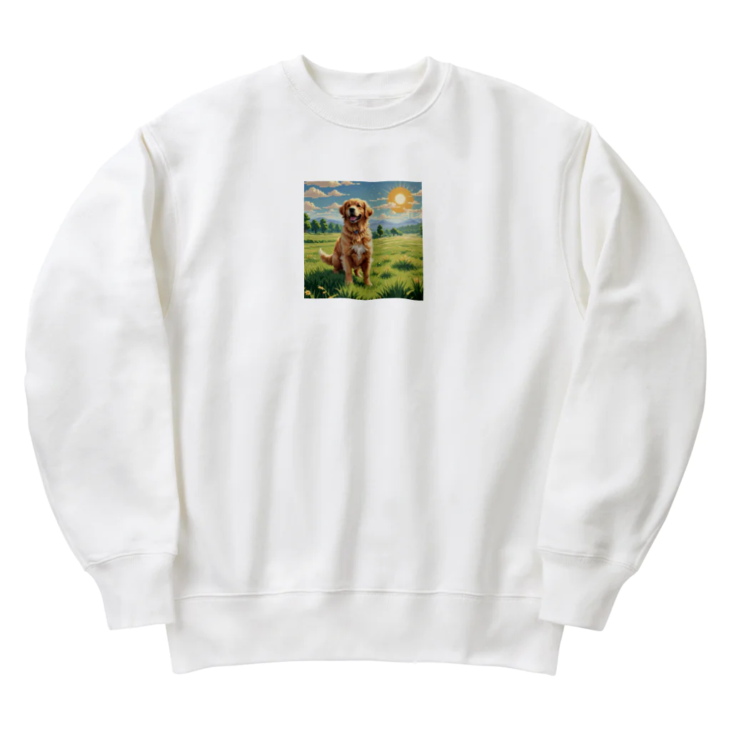 AI副業屋のショウのドット絵のゴールデンレトリバー Heavyweight Crew Neck Sweatshirt