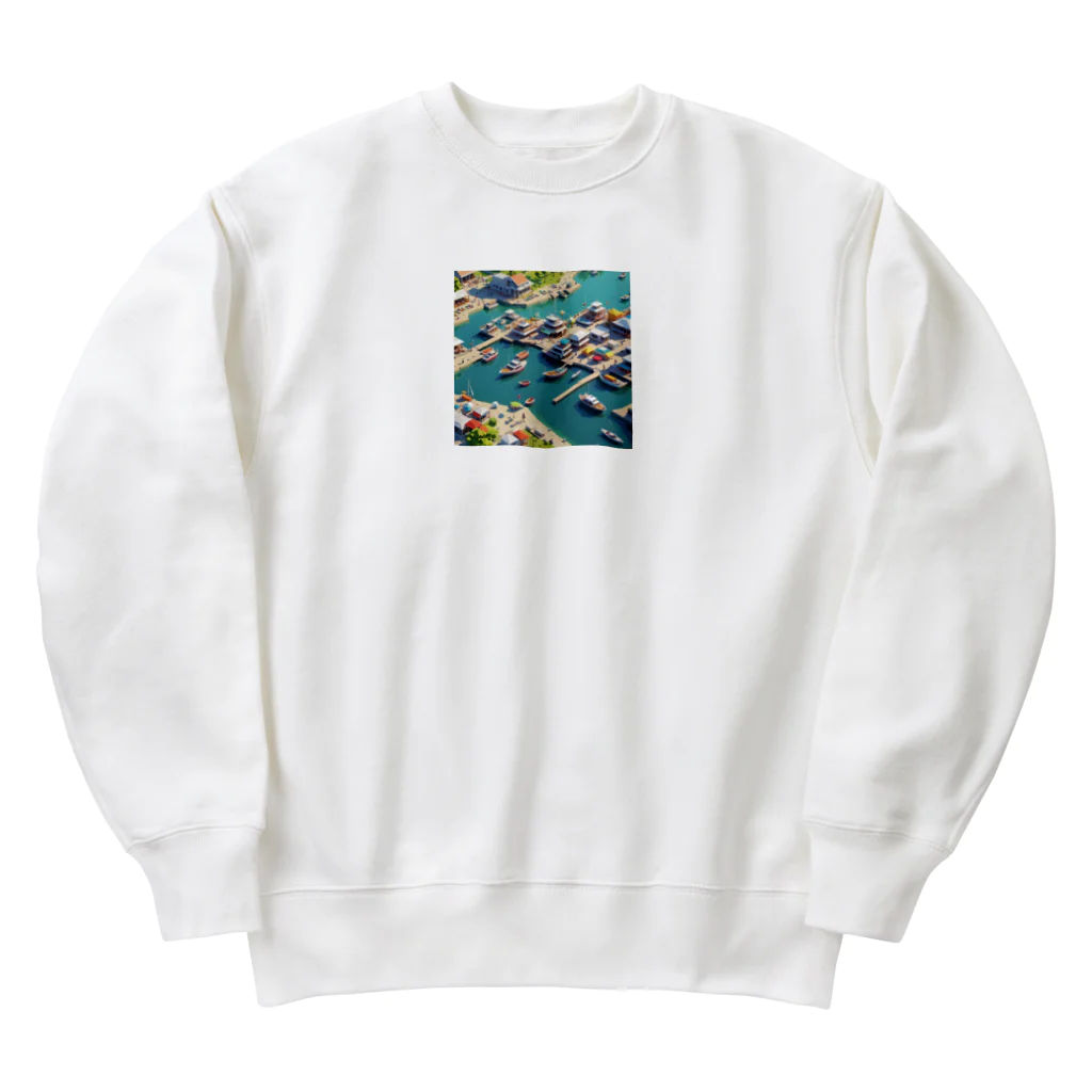 hitayakiの海辺のヨットハーバー Heavyweight Crew Neck Sweatshirt