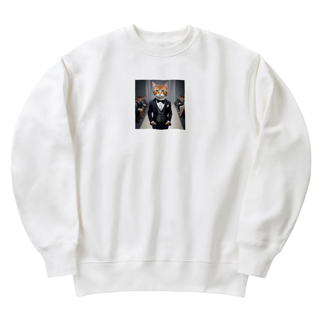 Kobayashi Kayoのランウェイを歩くモデル猫 Heavyweight Crew Neck Sweatshirt