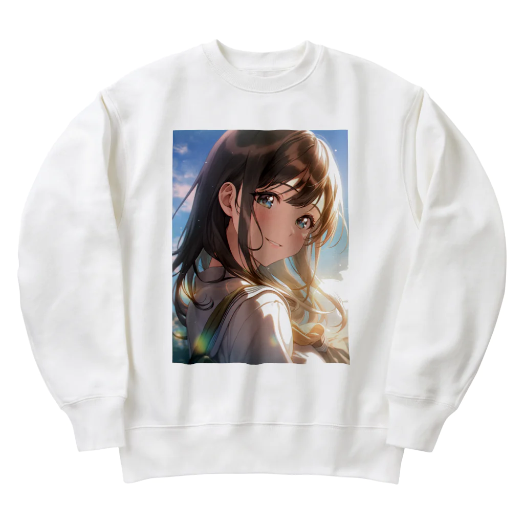 きゃんべるの彼女の微笑み - A Glimpse of Happiness Heavyweight Crew Neck Sweatshirt