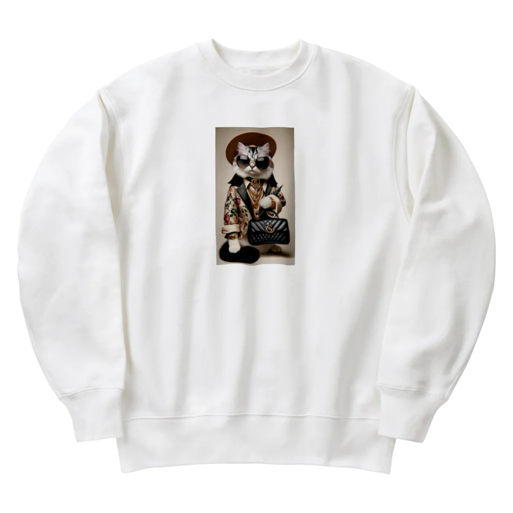 ガラスの貴公子のオシャレ猫しゃん Heavyweight Crew Neck Sweatshirt